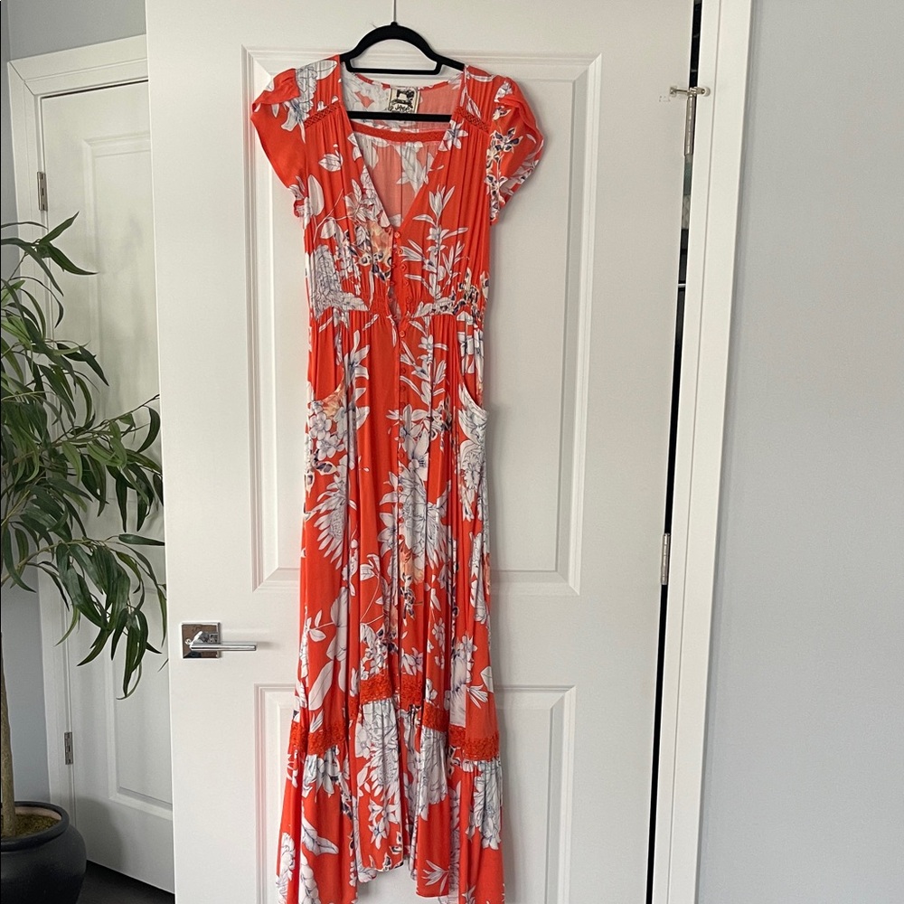 Floral Red Maxi Dress